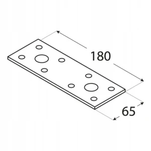Łącznik ciesielski stalowy LP5 180x65x2,5 mm 1 sztuka