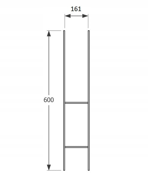 Podstawa słupa do wmurowania Kotwa 161x600x6,0mm Domax PSH 160 1 sztuka
