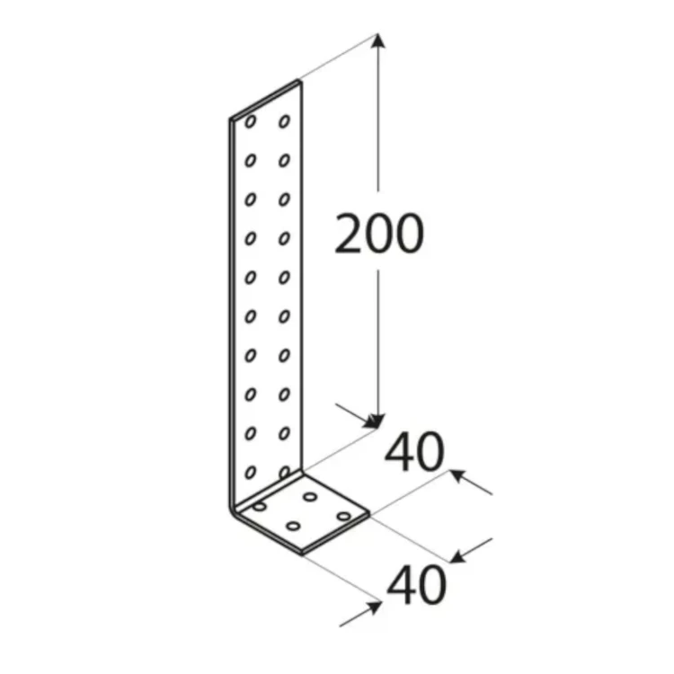 Kątownik 40x200x40x2,0mm 1 szt. KK 1