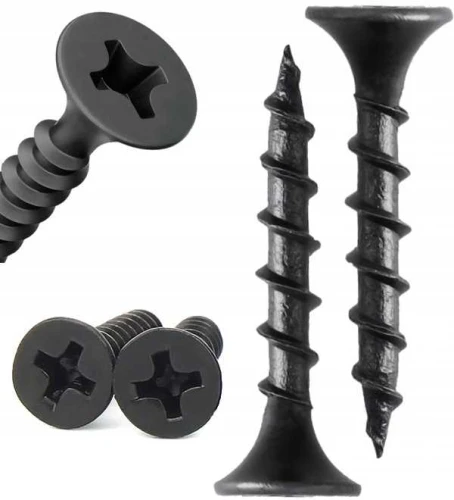 Wkręty do drewna czarne 3,5x45 mm fosfatowane do płyty gk 1 kg