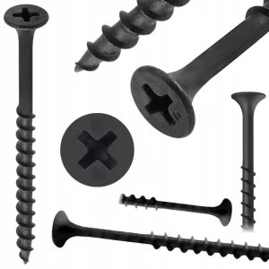 Wkrety czarne do drewna do płyt gipsowych 4,2 x 90 mm WGD-4290 1 kg Azmet