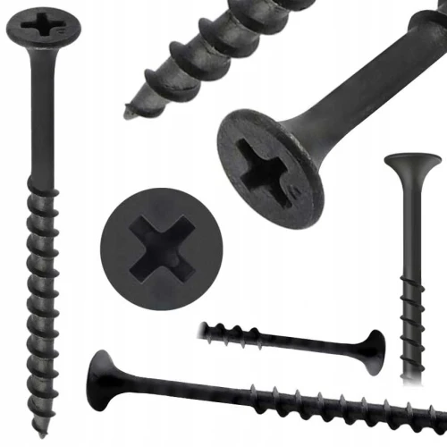Wkrety czarne do drewna do płyt gipsowych 4,2 x 90 mm WGD-4290 1 kg Azmet