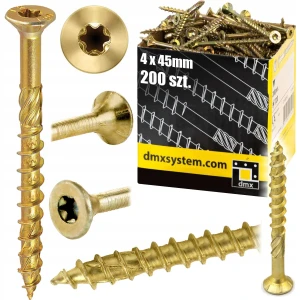 Wkręty do drewna stożkowe ciesielskie 4x45 mm DOMAX 200 sztuk