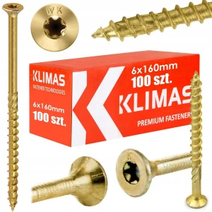 Wkręty do drewna ciesielskie łeb stożkowy Wkręt Met 6x160mm 100 sztuk