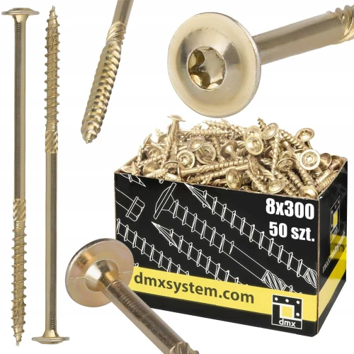 Wkręty ciesielskie talerzowe 8x300 Domax 50 szt