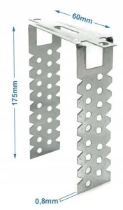 WIESZAK PŁASKI ES 60/175 WIESZAKI DO PROFILI CD60 GK BUDMAT | 100szt 0,8mm
