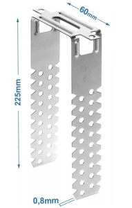 WIESZAK PŁASKI ES 60/225 WIESZAKI DO PROFILI CD60 GK BUDMAT | 100szt 0,8mm