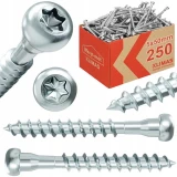 WKRĘTY DO ŁĄCZNIKÓW CIESIELSKICH KĄTOWNIKÓW 5x50mm 250szt KLIMAS WKRĘT-MET