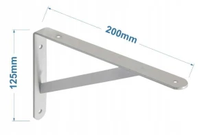 Wspornik półki stalowy wzmocniony 200x125x20mm domax 1 szt