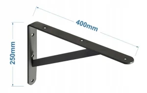 Wspornik półki czarny mocny wswp-400  400x250x30mm domax 1 szt