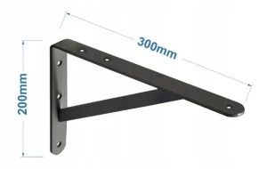 Wspornik półki czarny mocny wswp-300 300x200x20mm domax 1 szt