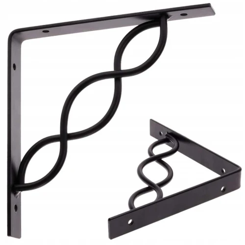 WSPORNIK PÓŁKI UCHWYT 150x150x20 KĄTOWNIK STALOWY CZARNY | 1 szt | DOMAX