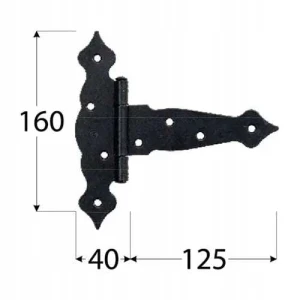 Czarny Zawias krzyżowy drzwiowy 20 x 125 mm Domax 1 sztuka