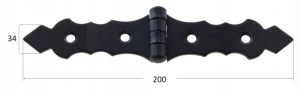 Zawias splatany czarny do okiennic 200x34x2 mm zof200 domax 1 sztuka