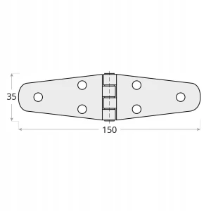 Zawias zts 150 150x35x2 mm domax 1 sztuka
