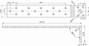 Kątownik stalowy montażowy kotwowy kk11 210x43x40x4,0 - 10 szt domax