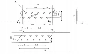Łącznik krokwiowy ciesielski do krokwi LK2 prawy 170x32x100x2 Domax 1 szt