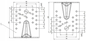 Kątownik stalowy montażowy z przetłoczeniem kp2 105x105x90x2.5 1 szt domax