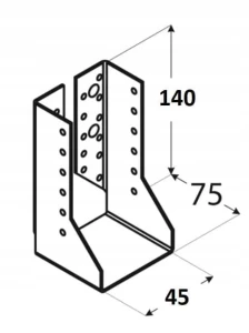 Wieszak belki łącznik wspornik belkowy stalowy Domax WBZ22 70x75x155mm 1szt