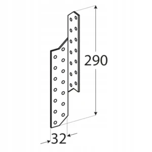 Łącznik krokwiowy lk7 lewy 290x32x220 domax 1 szt