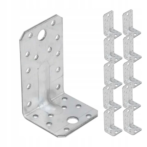 Kątownik stalowy montażowy z przetłoczeniem KPS3 90x50x55x2 10 szt domax