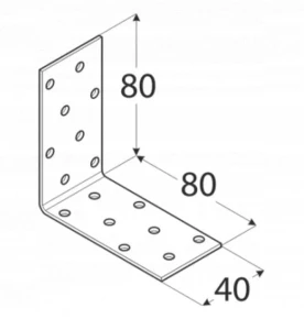 Kątownik stalowy montażowy km7 80x80x40x2,0 - 10 szt domax