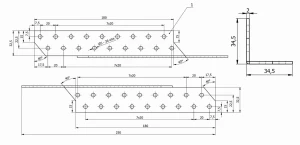 Łącznik Krokwiowy LK5 Lewy 250x32x180x2 mm - Zestaw 10 sztuk - Stal Ocynkowana Domax