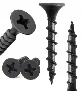 WKRĘTY DO DREWNA CZARNE PH2 FOSFATOWANE DO PŁYT GK REGIPS 4,2 x 70 mm | 1kg