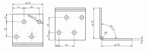 Kątownik stalowy montażowy km1 40x40x40 mm 50 sztuk domax