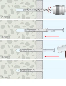 Kołek szybkiego montażu nylonowy dybel rozporowy an 6x40 mm | arvex 200 szt