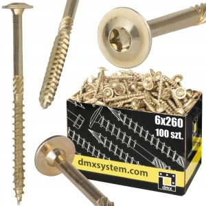 Wkręty ciesielskie 6x260 talerzowe domax 100 szt. 