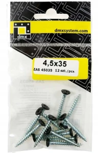 Wkręty do drewna czarne 4,5x35mm 12 sztuk zas domax