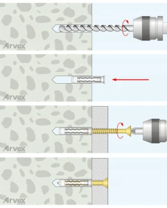 Kołek uniwersalny rozporowy 8x60mm nylonowy dybel | arvex 100 sztuk