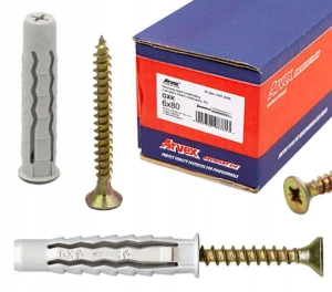 Kołek uniwersalny rozporowy 8x60mm nylonowy dybel | arvex 100 sztuk