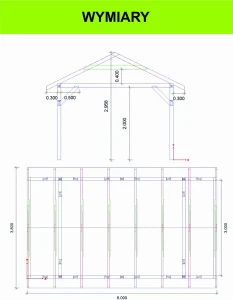 Wiata wiatka 3x6m drewniana altana 