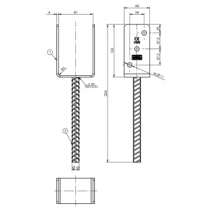 Podstawa słupa do wmurowania ps 80 domax 81x120x60x4,0 1 sztuka