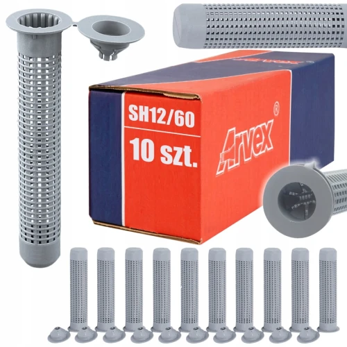 Plastikowa tuleja siatkowa kotwa chemiczne 12x60 m6-m8 | arvex - 10 szt