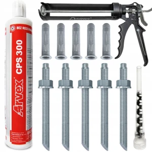 Kotwa chemiczna CPS 300 + pistolet + szpilki, tuleje, mieszadło Zestaw #5