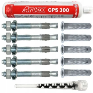 Kotwa chemiczna klej Arvex CPS 300 + szpilki tuleje mieszadło Zestaw #4