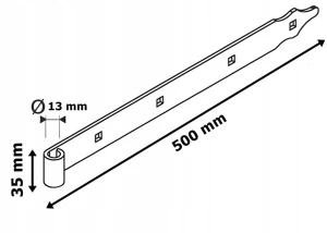 Zawias pasowy ZP500/13 500x35x4 mm - 1 szt