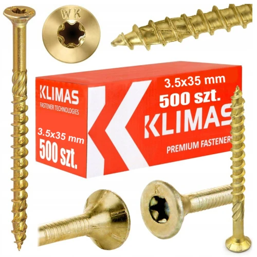 Wkręty stożkowe do drewna torx 3,5x35mm wkręt-met klimas - 500 szt