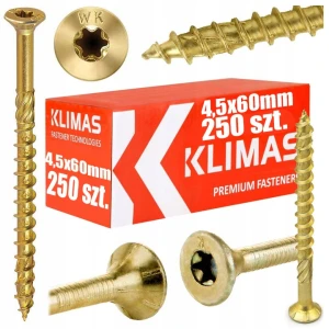 Wkręty stożkowe do drewna 4,5x60 mm Wkręt-met Klimas 250 szt.