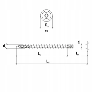 Wkręty ciesielskie talerzowe 6x180mm torx wkręt-met Klimas 100 szt