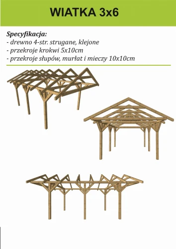 Wiata wiatka 3x6m drewniana altana 