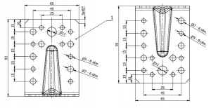 Kątownik z przetłoczeniem KP 1 K90x90x65x2,5 50 szt