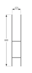 Podstawa słupa kotwa do wmurowania typ PSH 121x600x6,0 - (1/op)